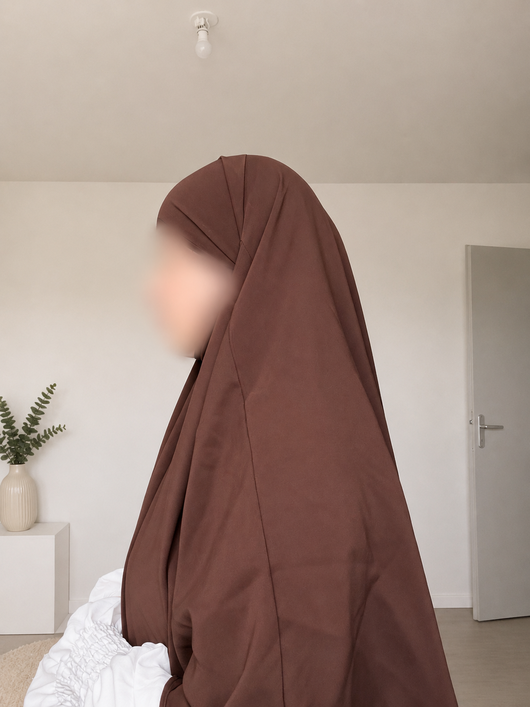 Khimar court en soie de médine