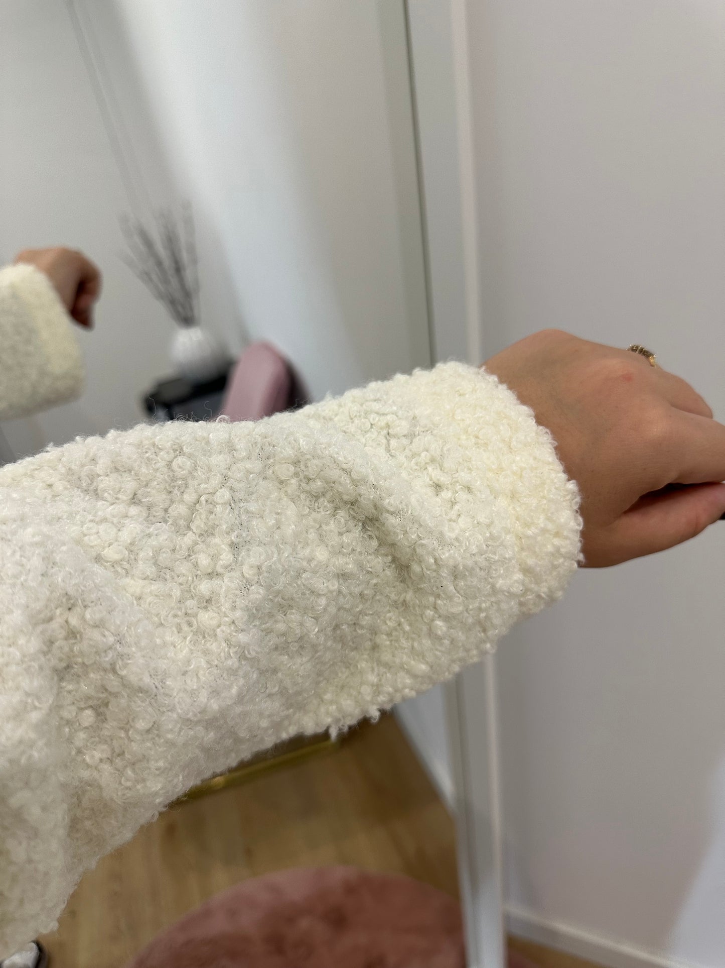 Veste bouclés à boutons dorés coton