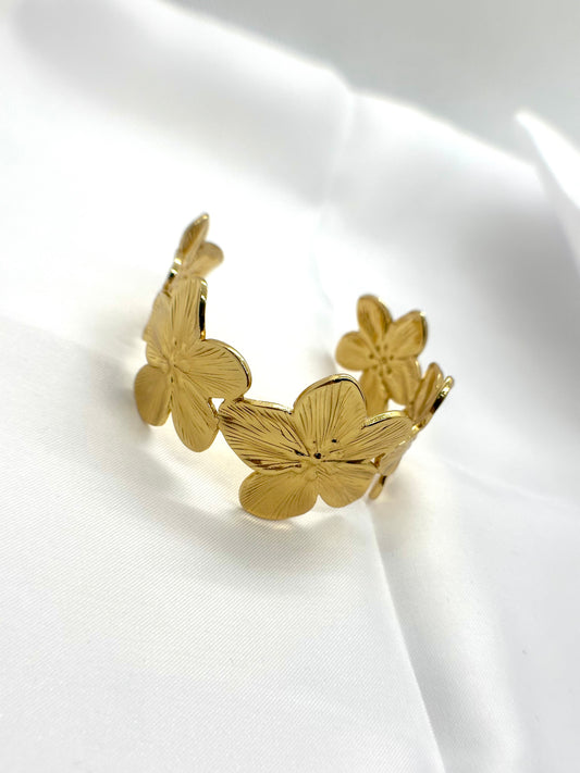 Bracelet fleur dorée