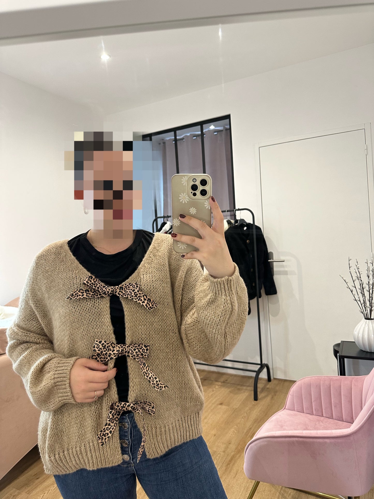 Gilet avec noeuds léopard