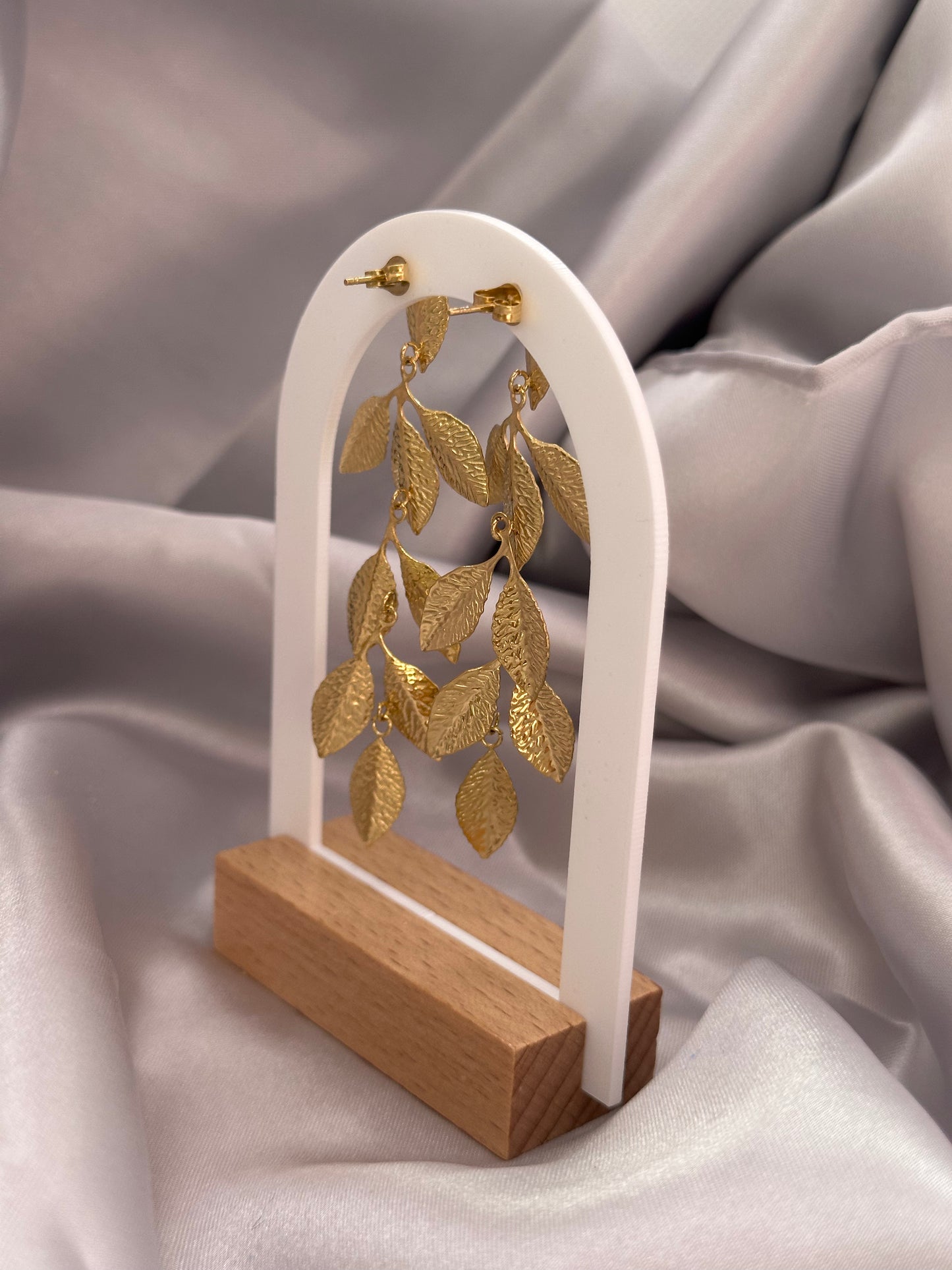 🍂 Boucles d’oreilles Feuilles Dorées – Acier inoxydable