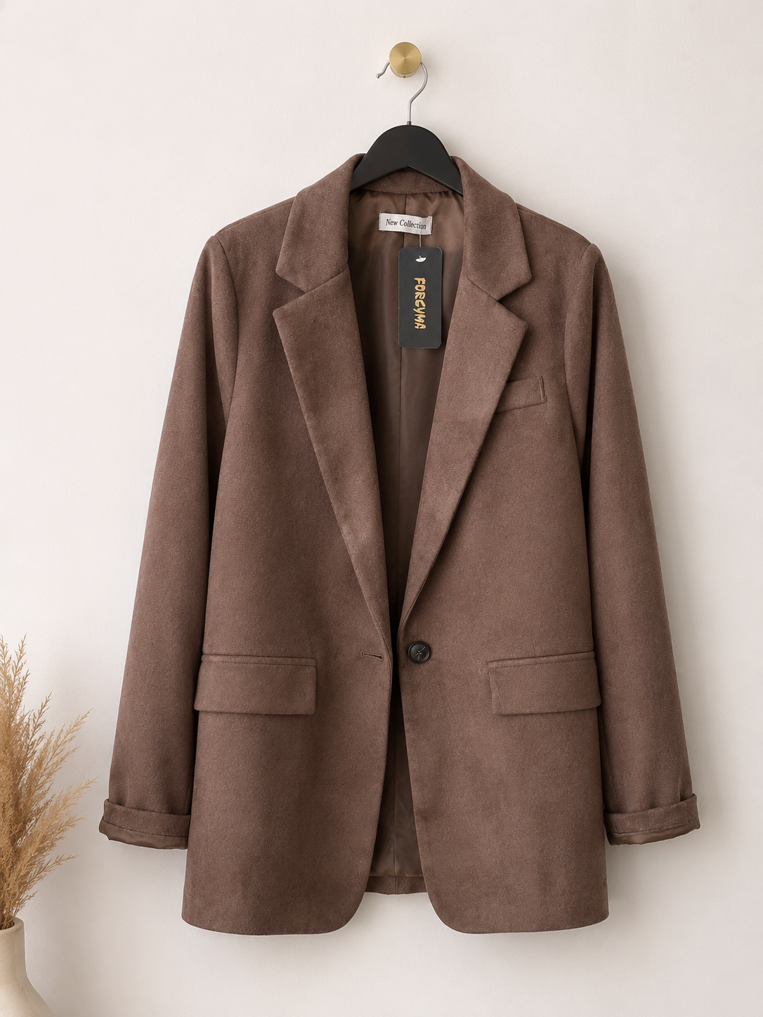 Blazer en suédine effet daim doublée