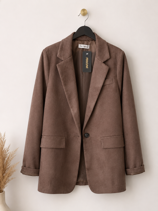 Blazer en suédine effet daim doublée