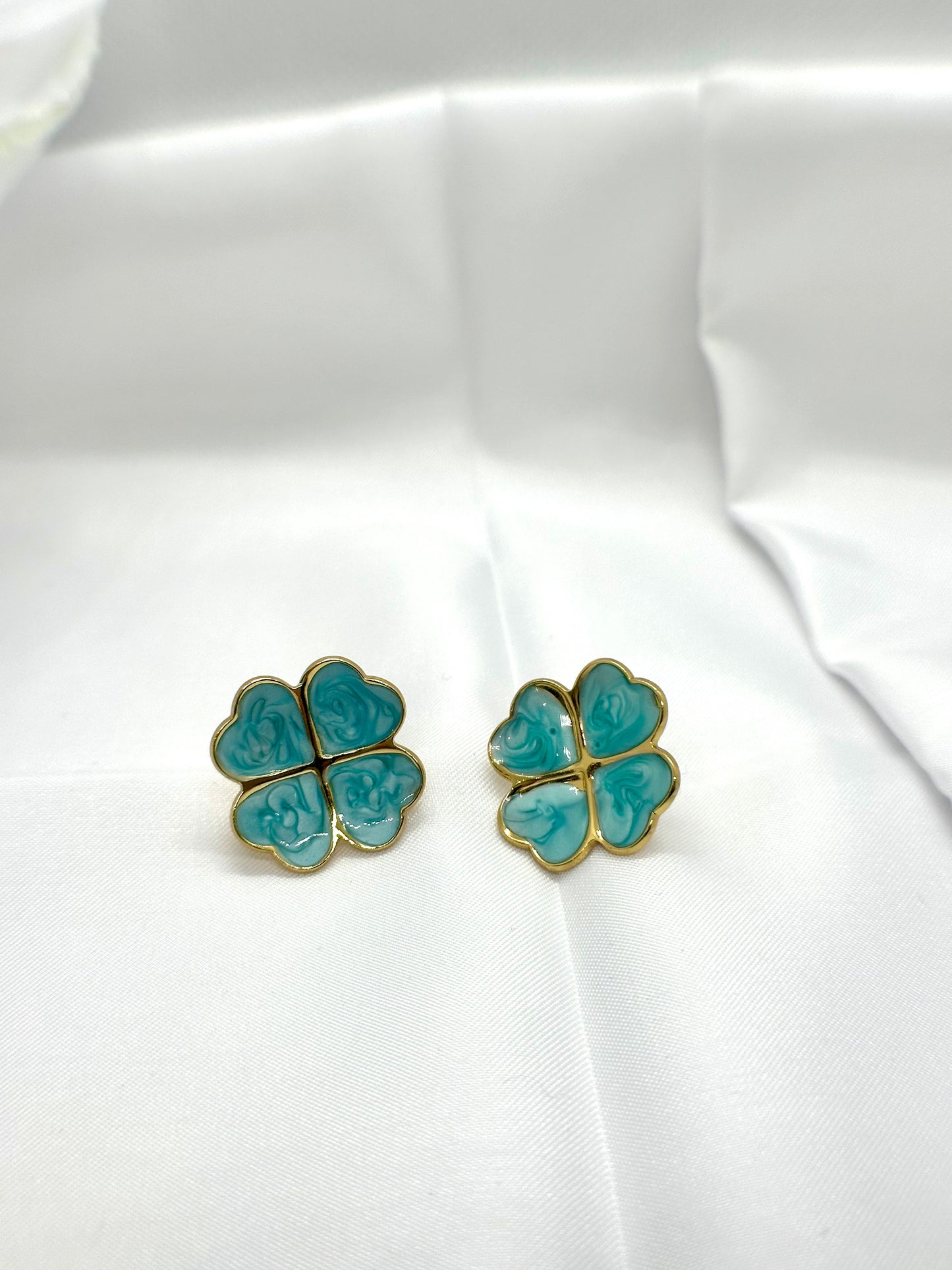 Boucles d’oreilles trèfle émeraude