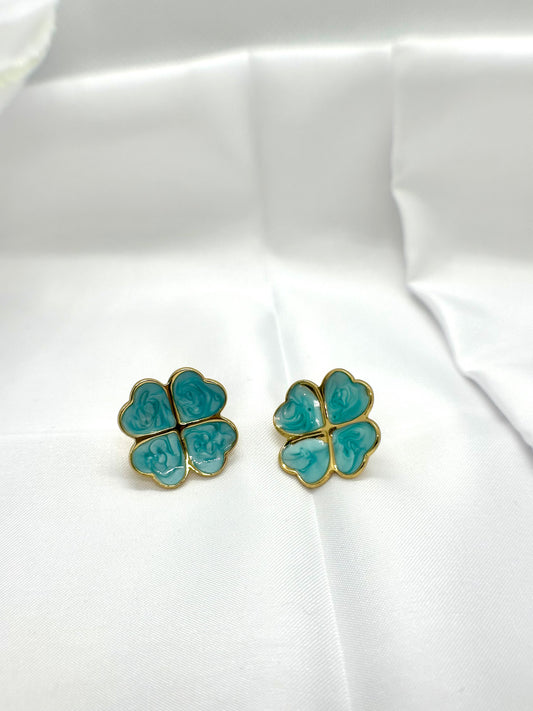 Boucles d’oreilles trèfle émeraude