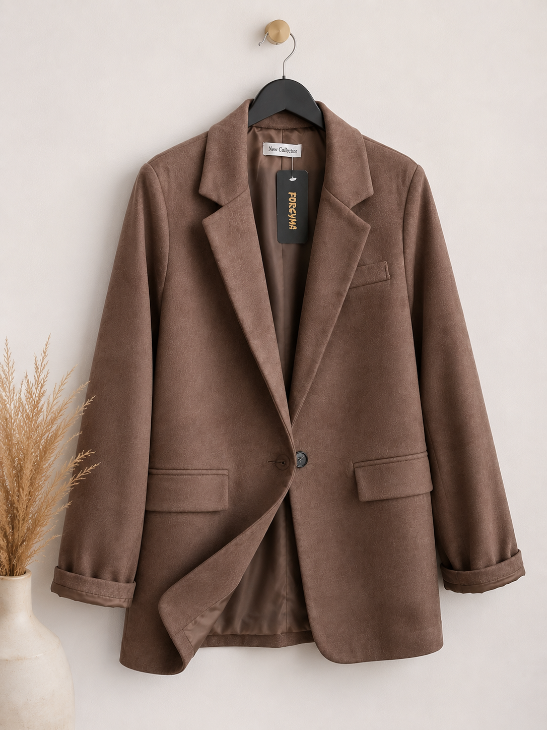 Blazer en suédine effet daim doublée