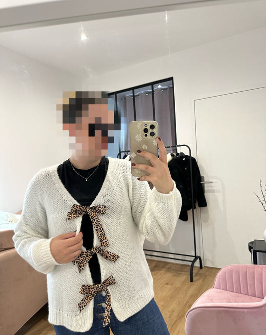 Gilet avec noeuds léopard