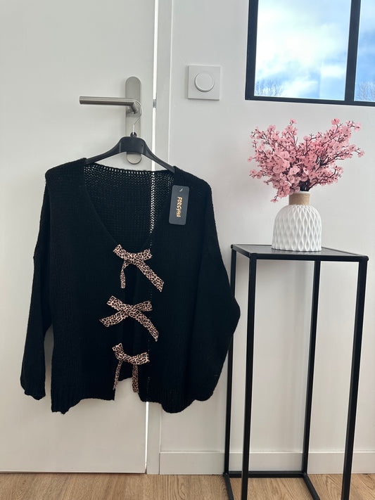 Gilet avec noeuds léopard