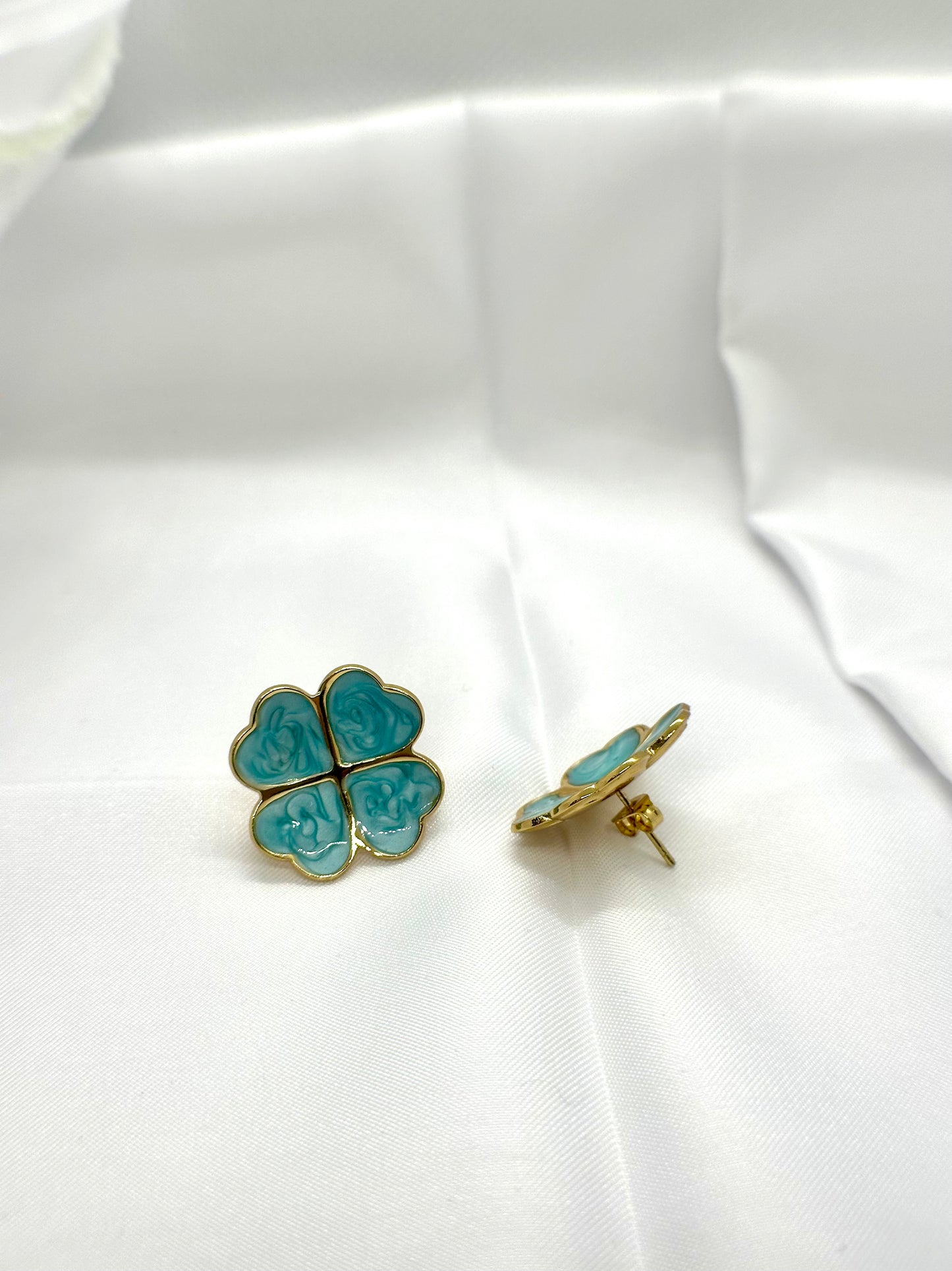 Boucles d’oreilles trèfle émeraude