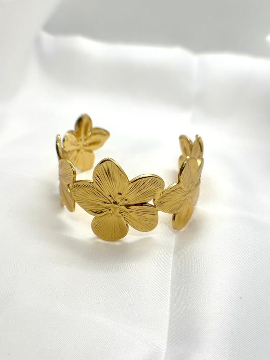 Bracelet fleur dorée
