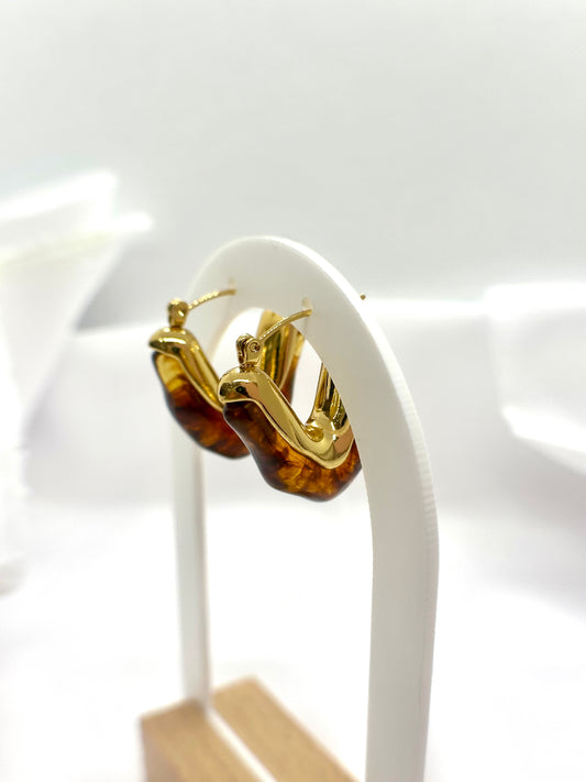 Boucles d’oreilles vague résine colorée