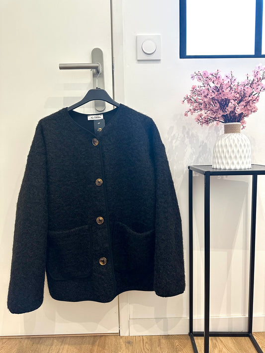Veste effet laine bouillie - coupe oversize chic