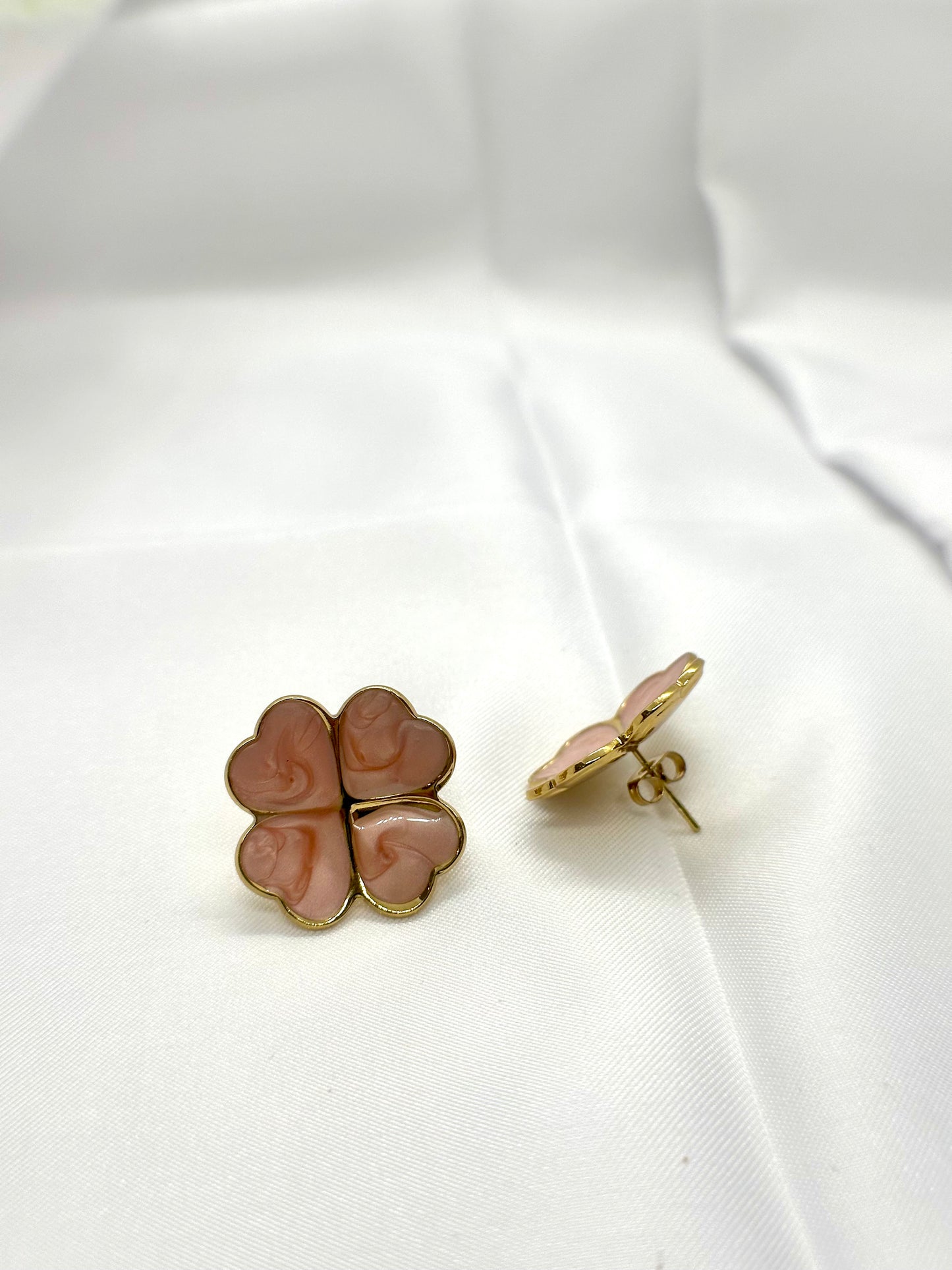 Boucles d’oreilles trèfle émeraude