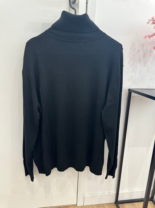 Pull col roulé uni