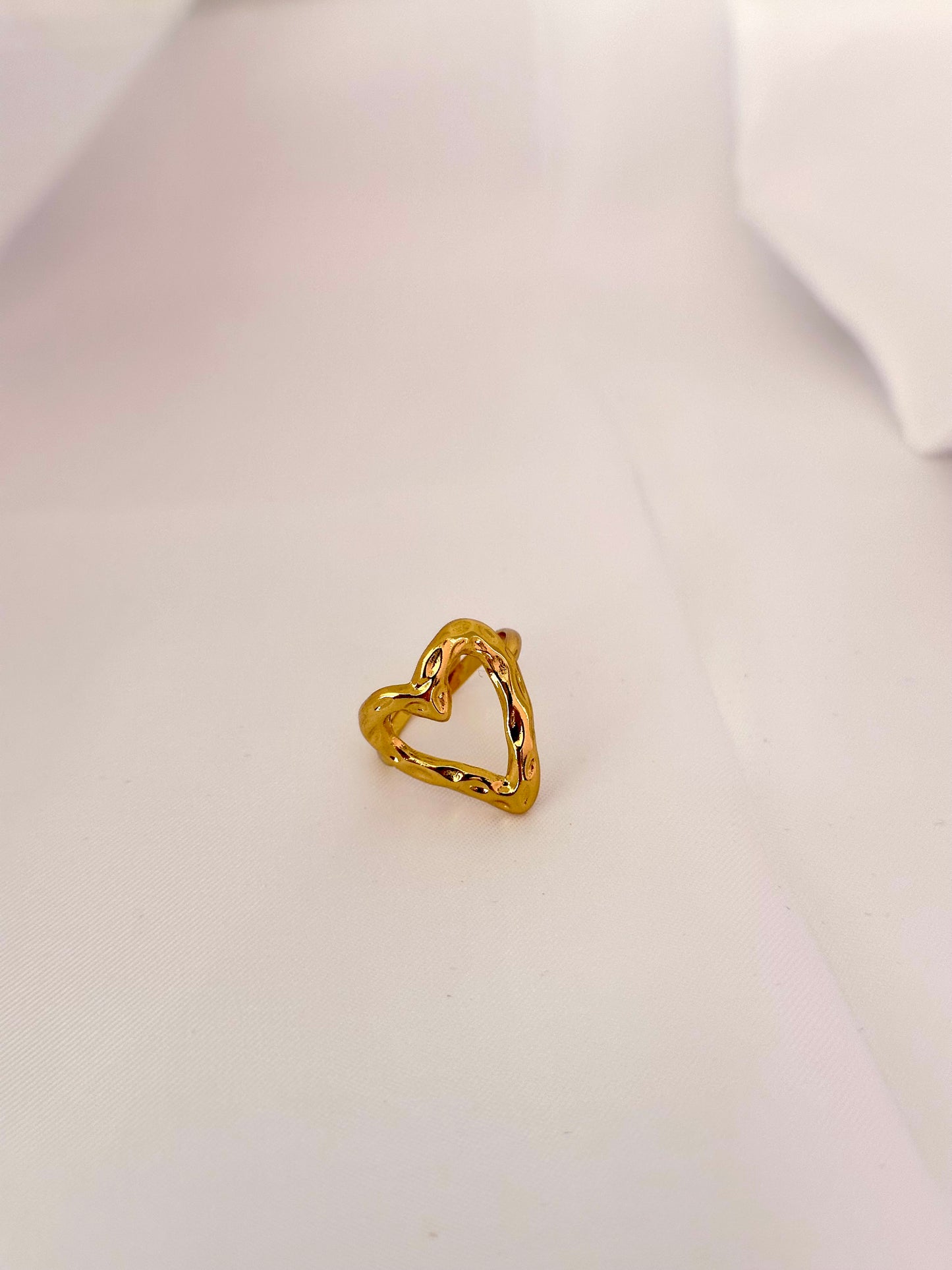 Bague cœur ouvert dorée