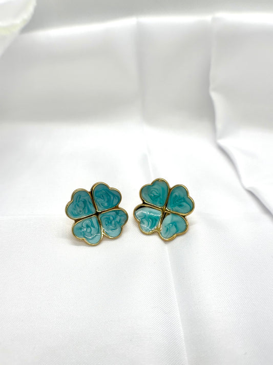 Boucles d’oreilles trèfle émeraude
