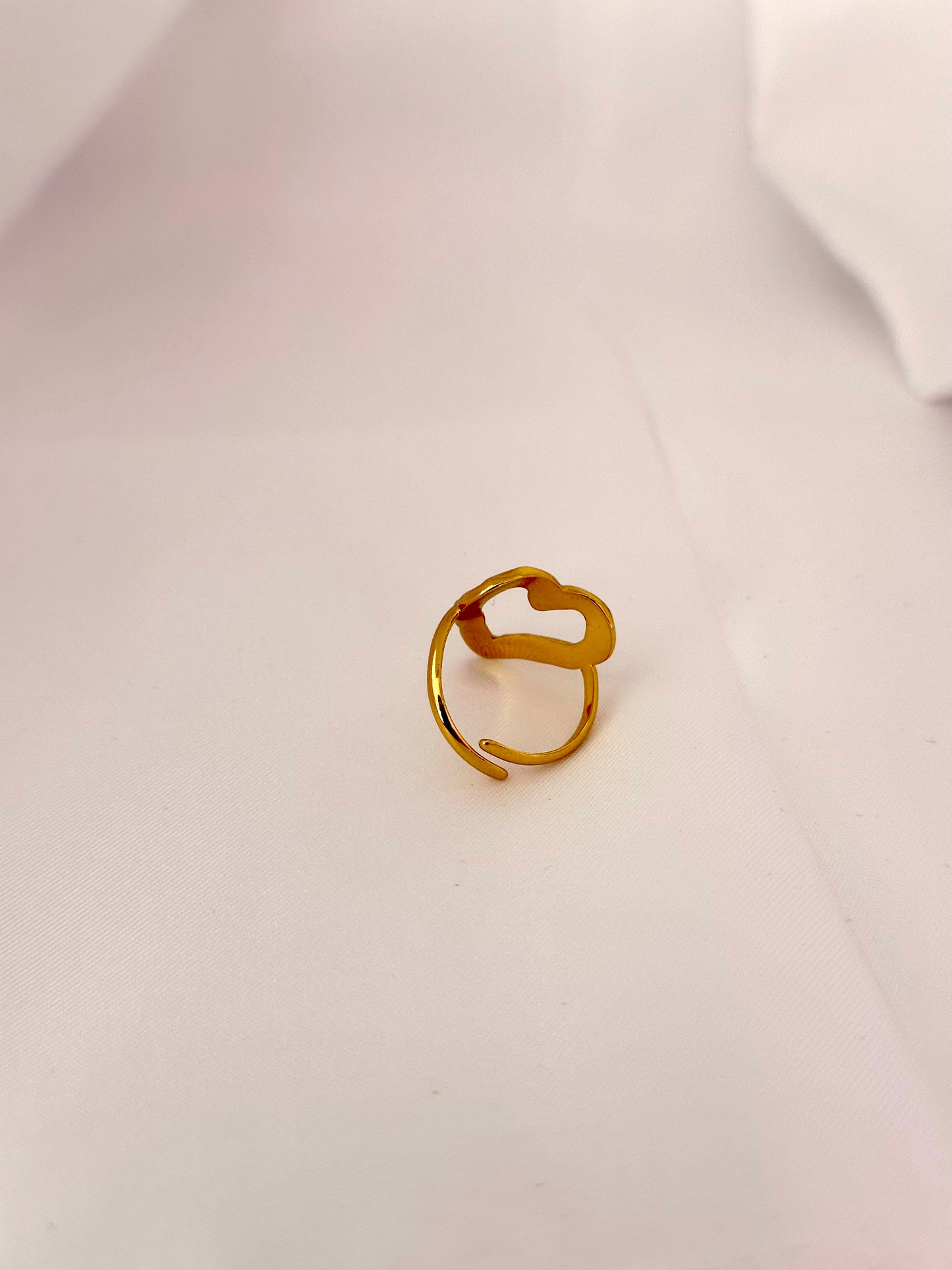 Bague cœur ouvert dorée