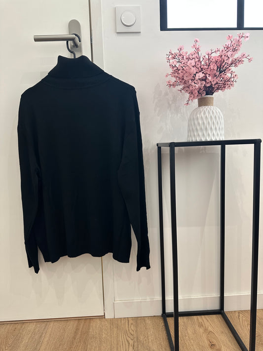 Pull col roulé uni