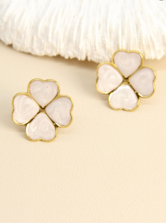 🤍Boucles d’oreilles Trèfle  – Acier inoxydable