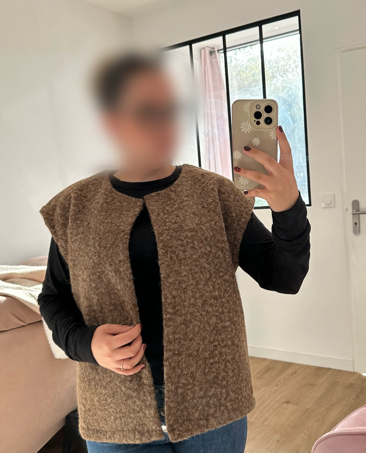 Gilet sans manches effet laine bouclé