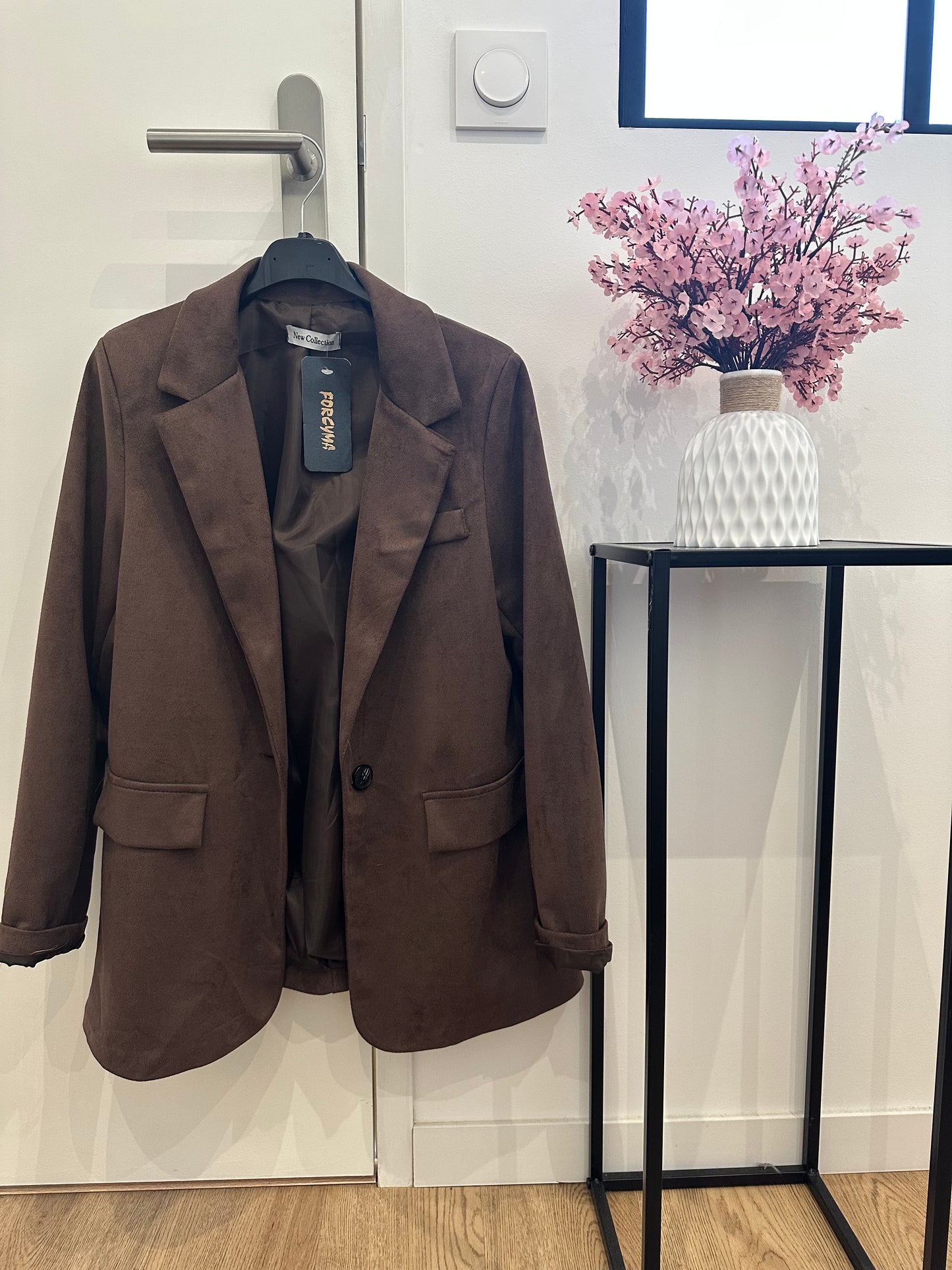 Blazer en suédine effet daim doublée