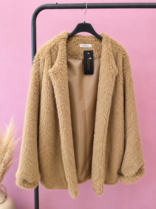 Veste en fourrure douce avec doublure