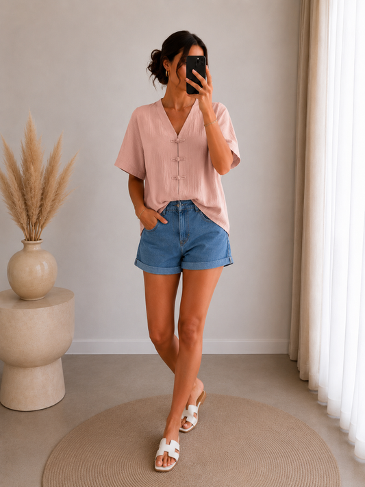 Top fluide rose blush — féminin, léger & ultra tendance.