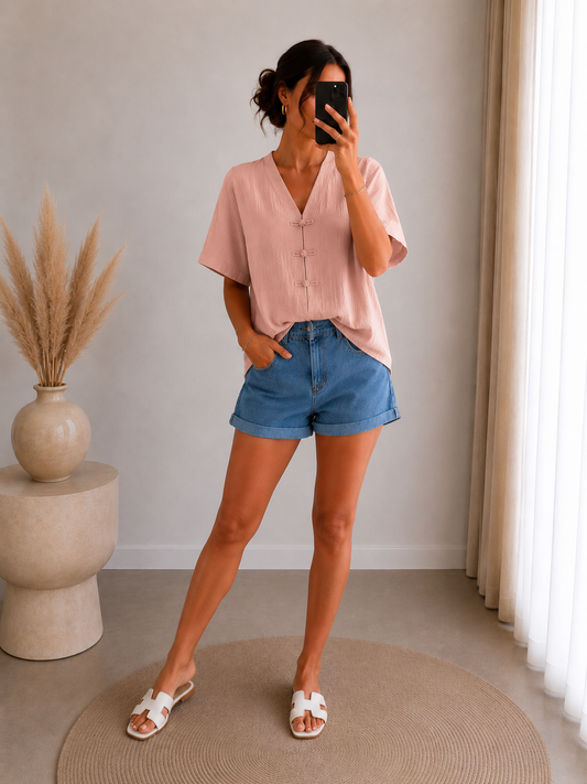Top fluide rose blush — féminin, léger & ultra tendance.