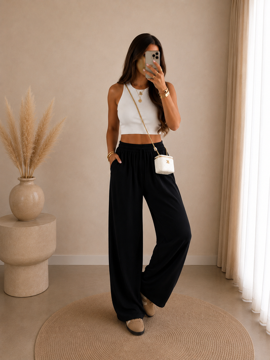 Pantalon large léger – style casual chic, ultra confortable